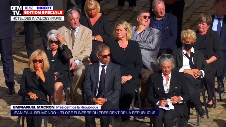 [Vidéo] Emmanuel Macron – Hommage national rendu à Jean-Paul Belmondo aux Invalides. Le 9 septembe 2021.