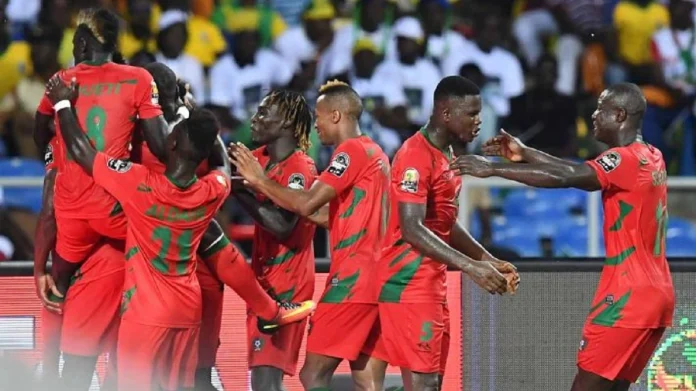 Les joueurs de la GuinÃ©e-Bissau cÃ©lÃ¨brent leur but